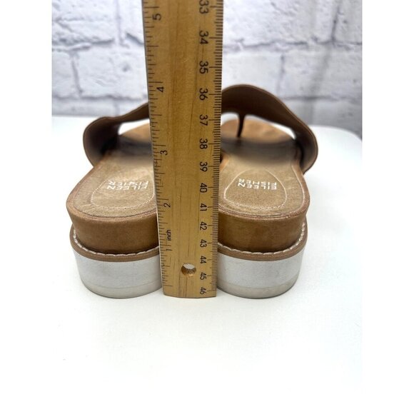 Eileen Fisher Touch Leather Flatform Sandal 7.5 Ladies Brown Color - Picture 7 of 11